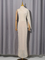 Shawl Lace Sleeveless Dress Autumn Winter High Grade Waist Slimming Dress Women Bella Mia