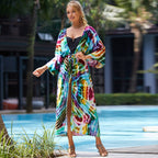 Rayon Belt Beach Cover up Sun Protective Blouse Sun Protection Cardigan Women Swimsuit Bikini Cover up Bella Mia