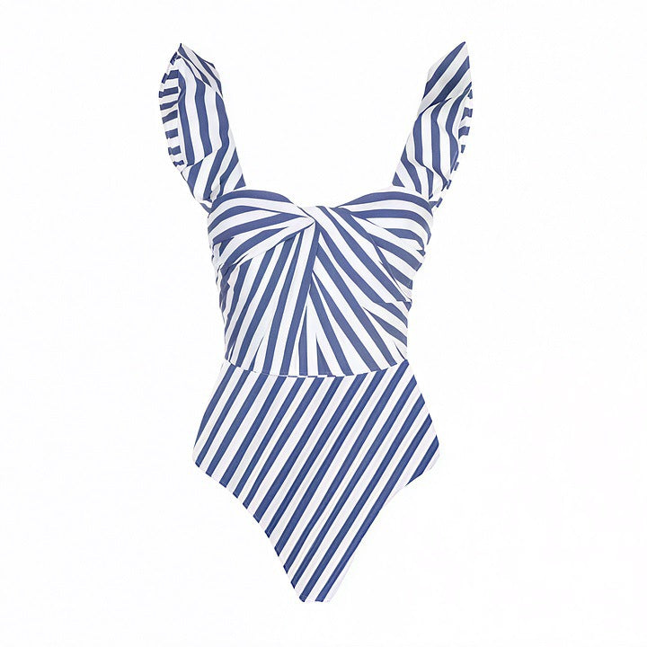Striped Printed One Piece Swimsuit Women Vacation Beach Skirt Sets Bella Mia