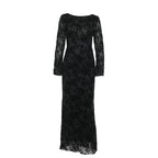 Sexy Backless Long Sleeves Printed Dress Women Autumn Graceful Fashionable Dress Bella Mia