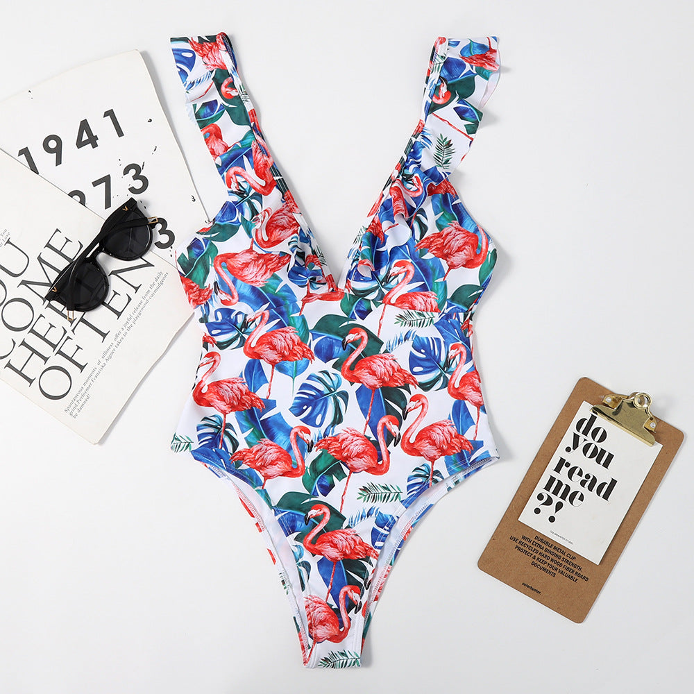 Lotus Leaf Flying Edge Women Triangle Swimsuit Bikini Swimsuit Bella Mia