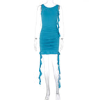 Women Clothing Summer Autumn Sexy Backless Slim Fit Pleated Dress Bella Mia