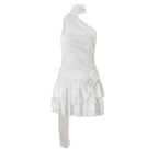 Women Clothing Spring Sexy High Grade off Shoulder Satin Backless Dress Women Bella Mia