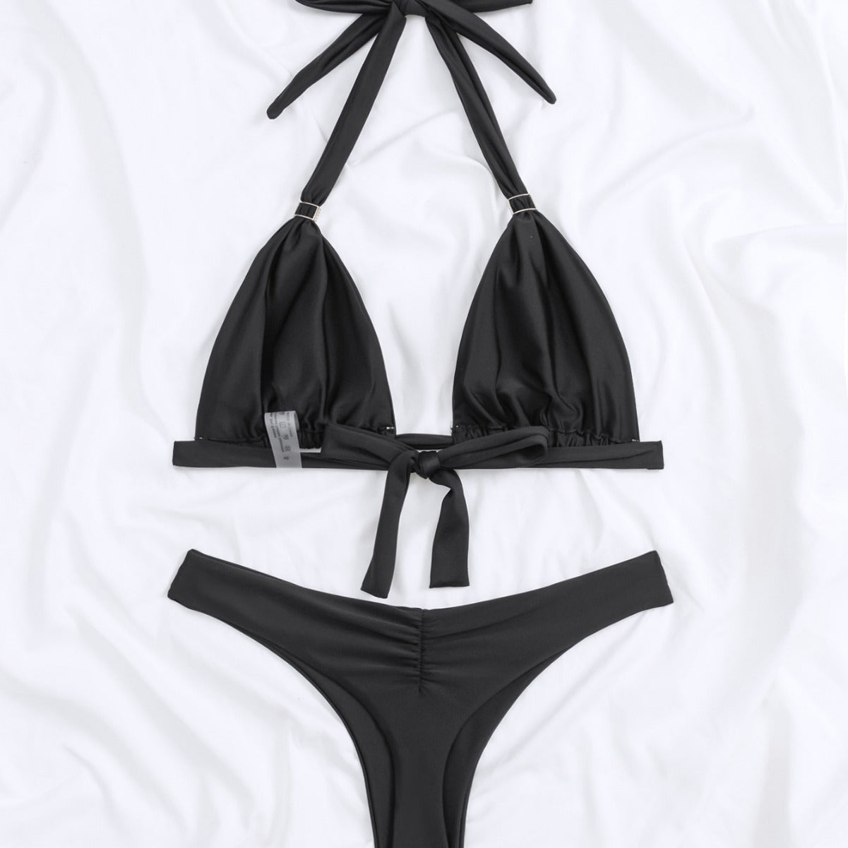 Bikini Solid Color Tied T Shaped Sexy Bikini Split Swimsuit Swimwear Bella Mia