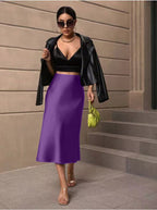 Hip Wrapped Fishtail Skirt Satin Mid Length Skirt Autumn Women Clothing Direct Bella Mia