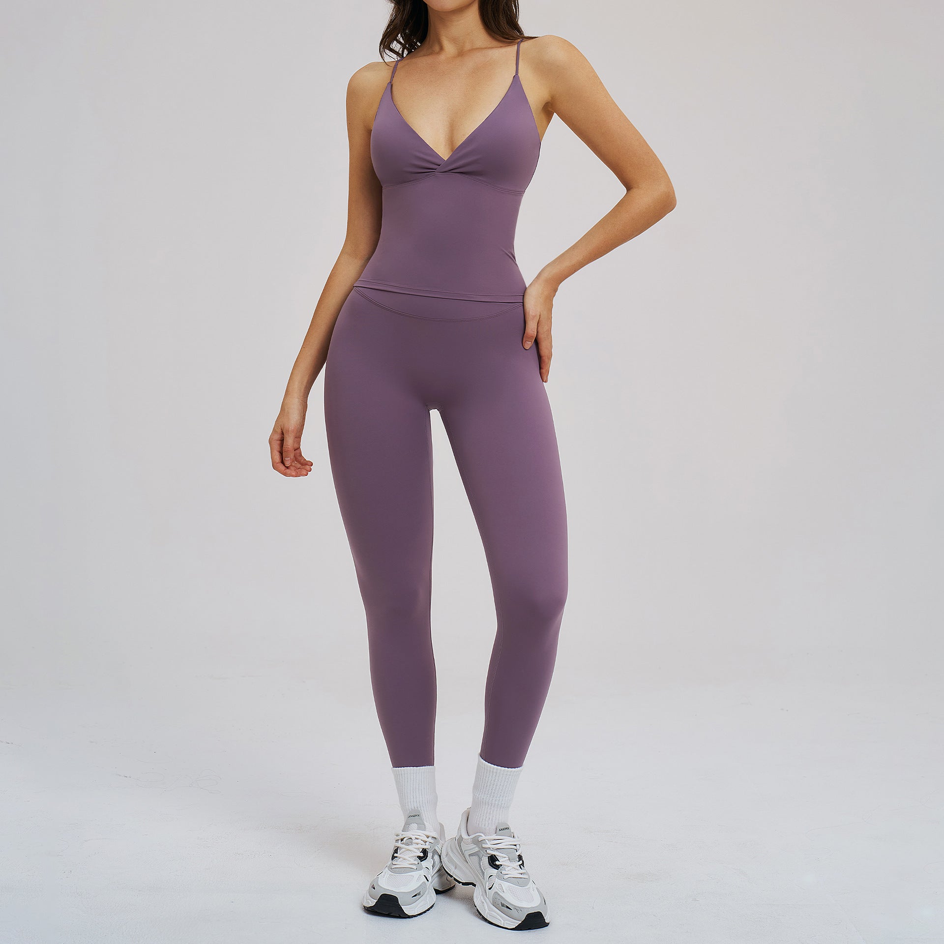 Brushed Sports Tight Back Running Sports Casual Suit Outdoor Riding Yoga Two Piece Sets Bella Mia