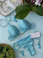 Bikini Special Solid Color Braid Rope Swimsuit Multicolor Bikini Bella Mia