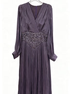 Elegant Long Sleeve Solid Color Diamond Dress Autumn High Grade Waist Slimming Dress Women Bella Mia