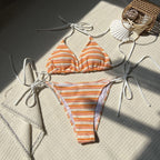 Stripe Towel Cloth Simple Sexy Split Swimsuit Bikini Bella Mia