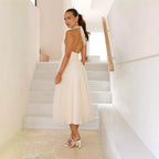 Spring Summer Halter Mesh Turtleneck Backless Dress Sweet Fresh Dress Women Bella Mia