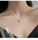 Fashion Ring Buckle Titanium Steel No Fading Girls Necklace Luxlife Brands