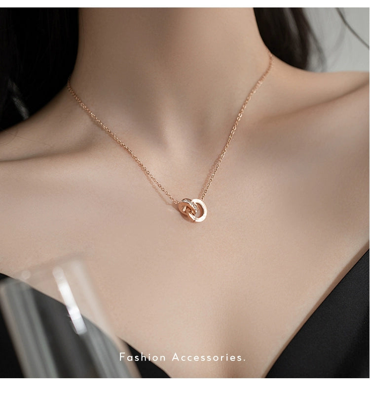 Fashion Ring Buckle Titanium Steel No Fading Girls Necklace Luxlife Brands