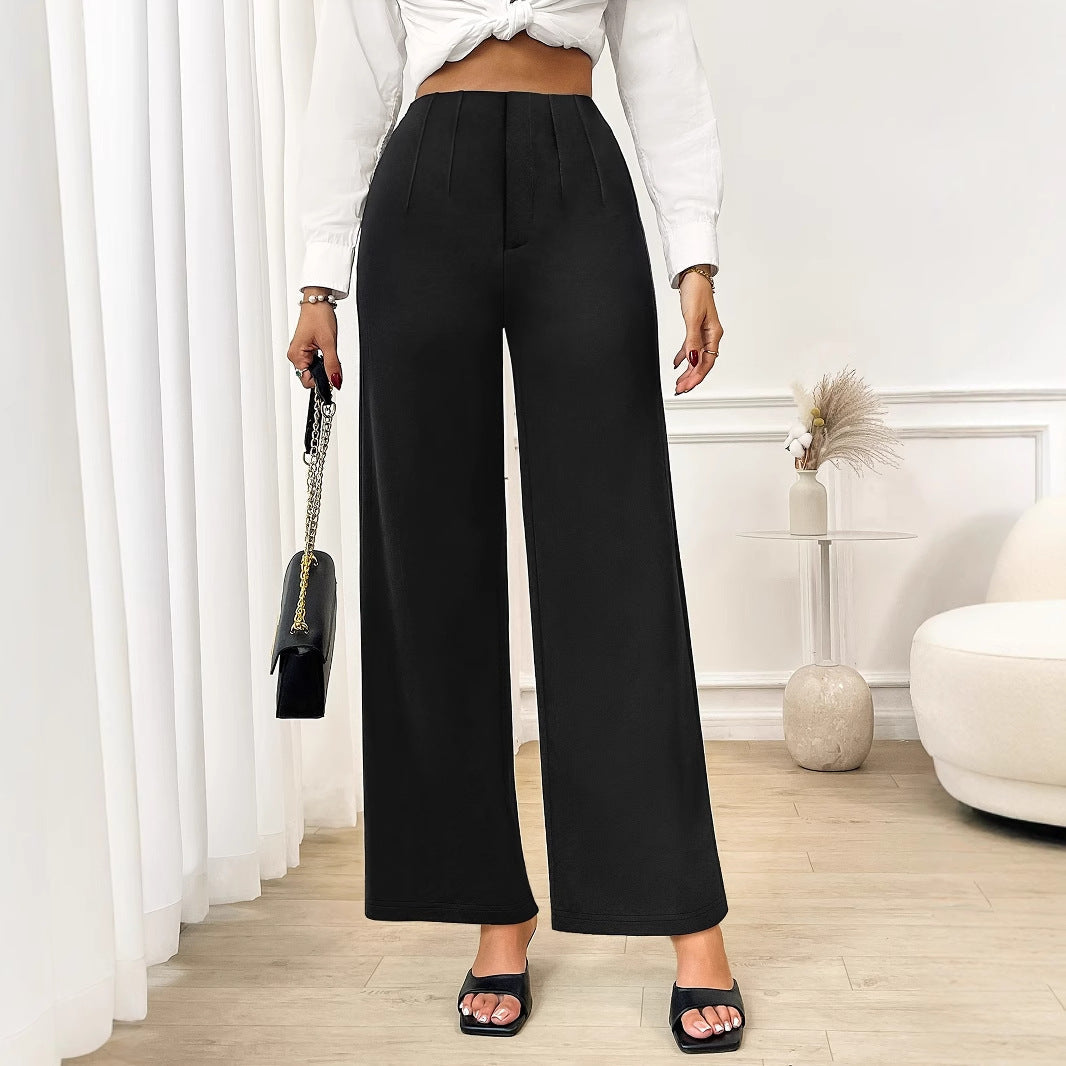 Trousers Office Stretch Work Pant Office Women Wide Legged Pants High Waist Straight Bella Mia