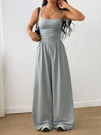 Suspender Women Casual Summer Wide Leg Loose Wrapped Chest Nipped Waist Jumpsuit Bella Mia