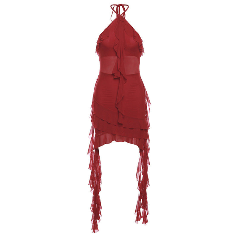 Summer Women Clothing Solid Color Slim High Waist Street Halter Backless Dress Bella Mia