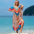 Printed Robe Seaside Holiday Sun Protection Shirt Beach Dress Bikini Swimsuit Blouse Outer Wear Bella Mia
