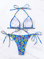 Bikini Triangle Cup Lace up Sexy Halter Bikini Swimsuit Swimwear Tie Bella Mia