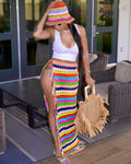 Women Clothing Sexy Handmade Crocheted Tassel Lace up Casual Beach Skirt Bella Mia
