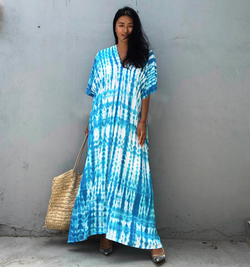 Rayon Halo Dyed Robe Vacation Casual Beach Bikini Cover 25 Colors Bella Mia