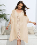 Women Blouse Women Clothing Crochet Stitching Loose Dress Beach Bikini Cover up Bella Mia