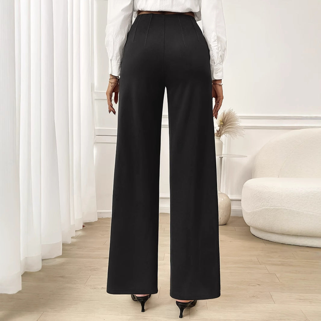 Trousers Office Stretch Work Pant Office Women Wide Legged Pants High Waist Straight Bella Mia