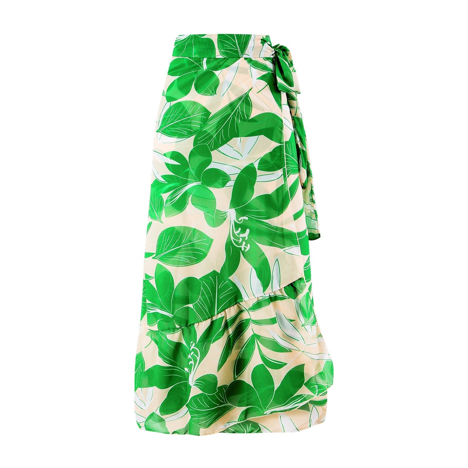One Piece Swimsuit Women Slimming Retro Swimsuit Green Printing Suit Chiffon Dress Bella Mia