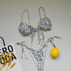 Sling Bandage Swimsuit Women Pleated Push up Drawstring Sexy Solid Color Bikini Swimsuit Bella Mia