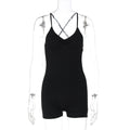 Women Clothing Summer Solid Color Sling Backless Fitness Yoga Tight Jumpsuit Bella Mia