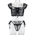 Sexy Underwear Two Piece Wooden Ear See through Bow Collar Sexy Cute Girl Set Bella Mia