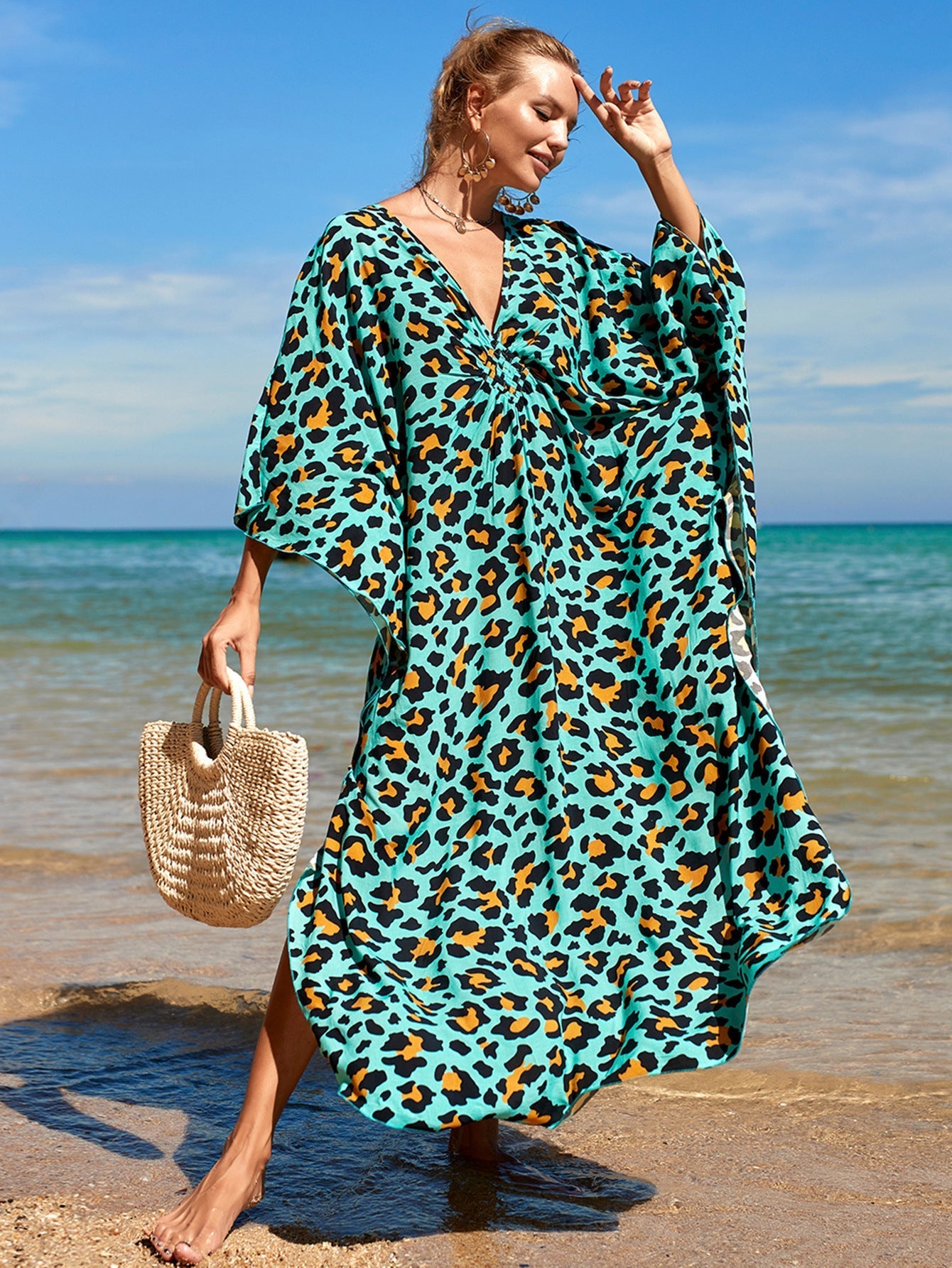 Rayon Printed Vacation Casual Beach Bikini Cover 2 Colors Bella Mia