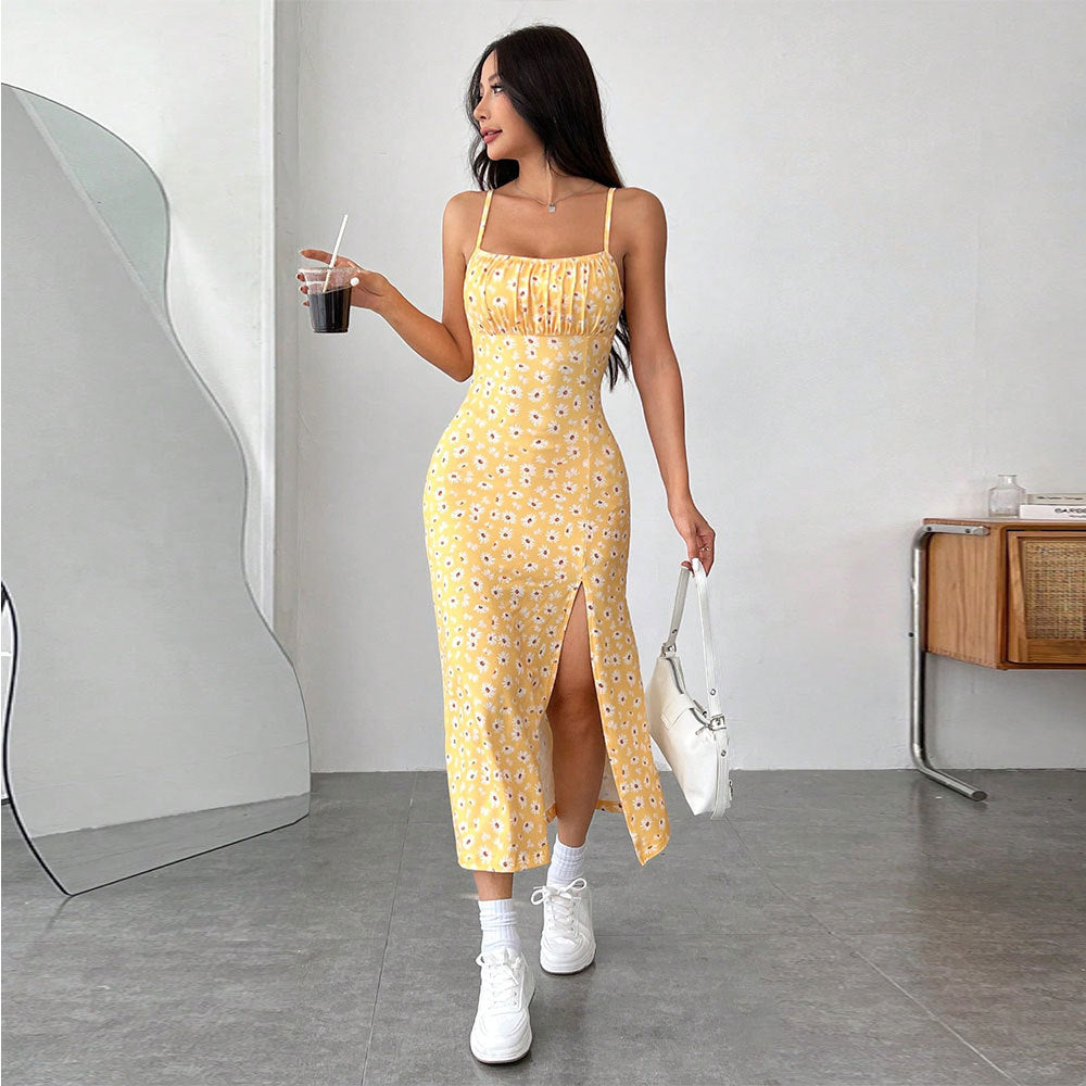 Women Clothing Fresh Sweet Spring Summer Younger Floral Midi Dress Bella Mia