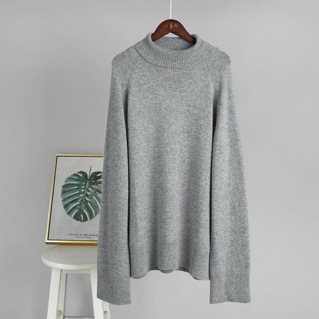 Wool Turtleneck Sweater Autumn Winter Loose Pullover Sweater Thermal Knitting Sweater for Women Bella Mia