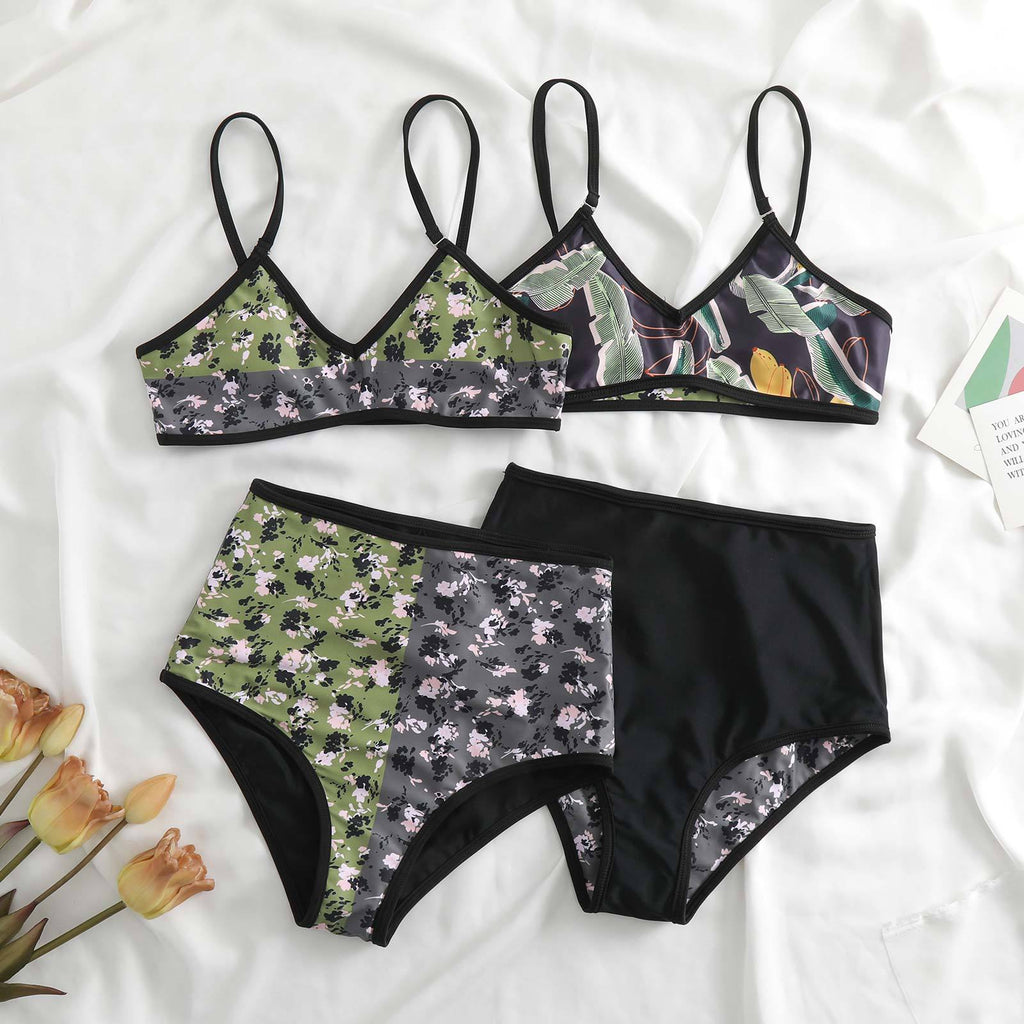 Split Double Sided Three Piece Set Retro Swimsuit Swimsuit Lace up Sand Bella Mia
