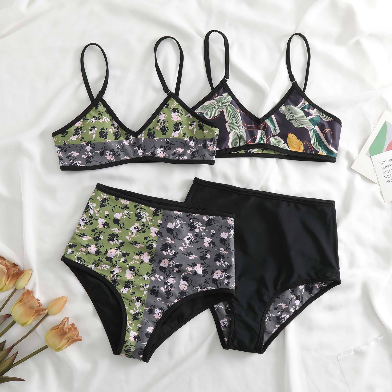 Split Double Sided Three Piece Set Retro Swimsuit Swimsuit Lace up Sand Bella Mia