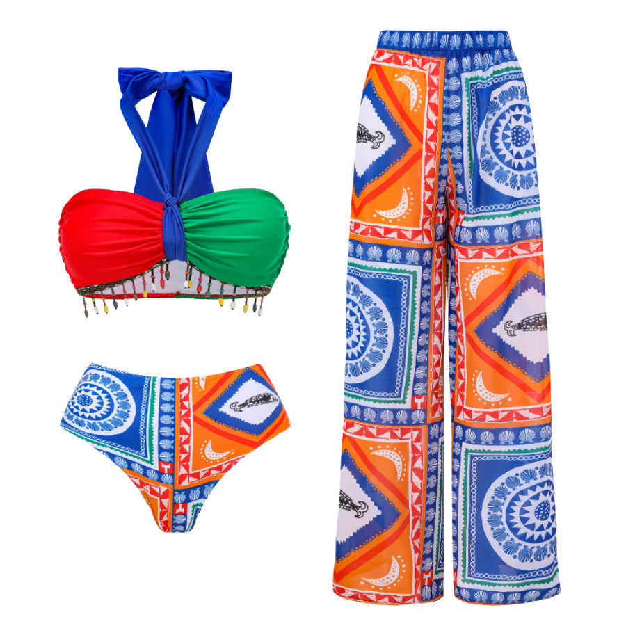 Push up Bikini Sexy High Waist Bikini Split Swimsuit Suit Chiffon Trousers Bella Mia