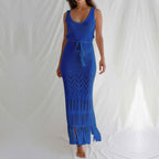 Sunscreen Beach Dress Hollow Out Cutout out Strap Women Maxi Dress with Tassel Bikini Swimsuit Blouse Bella Mia