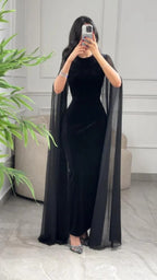 Autumn Winter Women Clothing Middle East Velvet Sheath Sleeve Dress Bella Mia