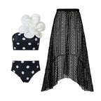 Floral Print One Piece Swimsuit Women Retro Belly Covering Chiffon Dress Swimsuit Bella Mia