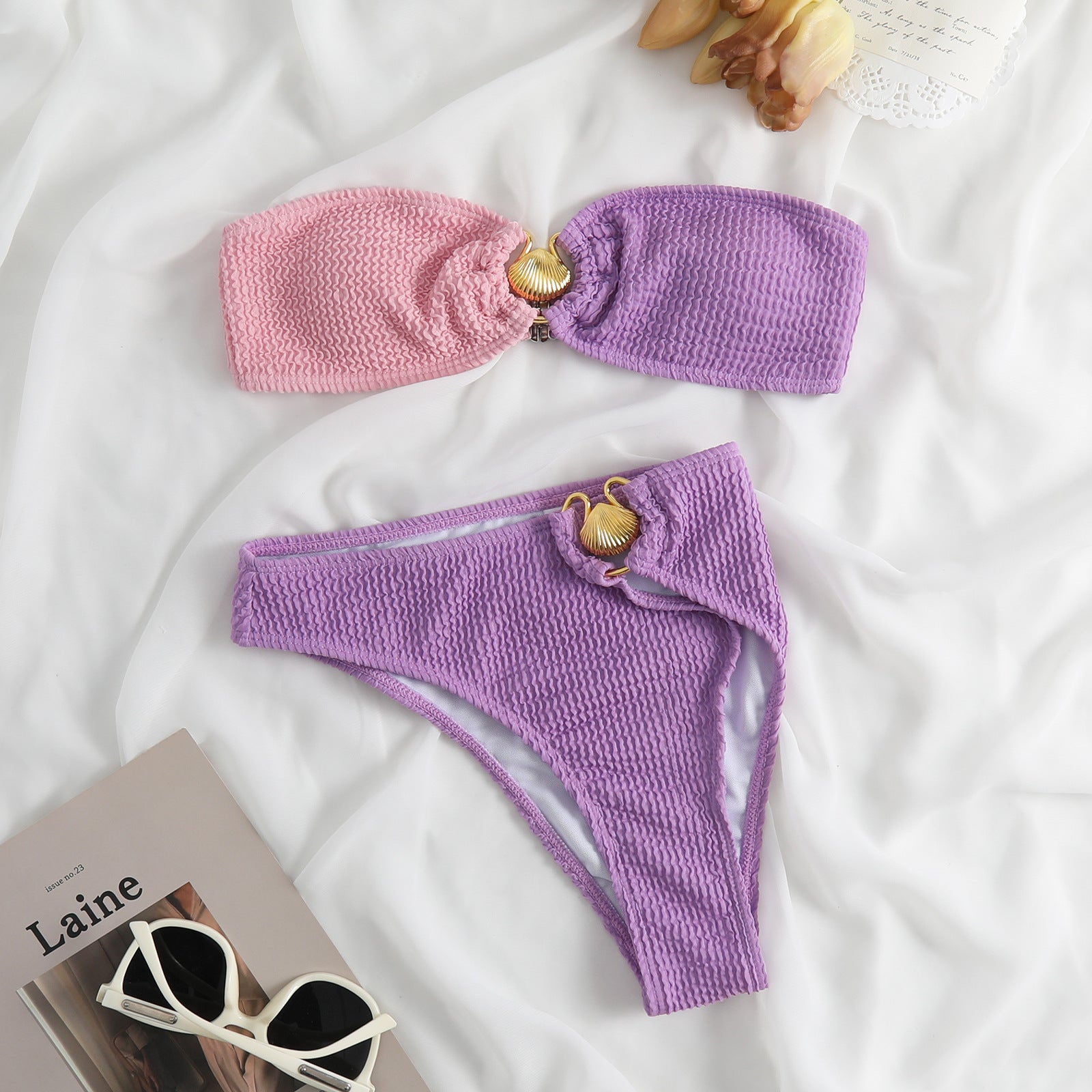 Sexy Tube Top Shell Bikini Swimsuit Popular Swimsuit Women Bella Mia