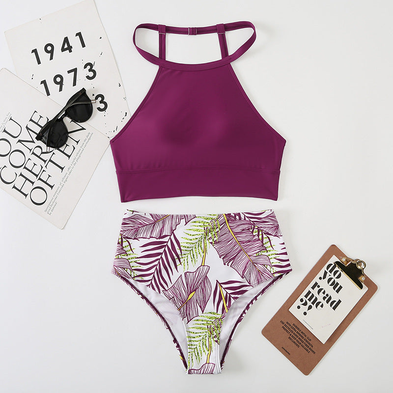 Sexy Women Split High Waist Pockets Bikini Bikini Printing Multicolor Swimsuit Bella Mia
