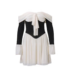 Women Clothing Fall Sexy off Shoulder French Royal Waist Controlled Bell Sleeve Dress Bella Mia