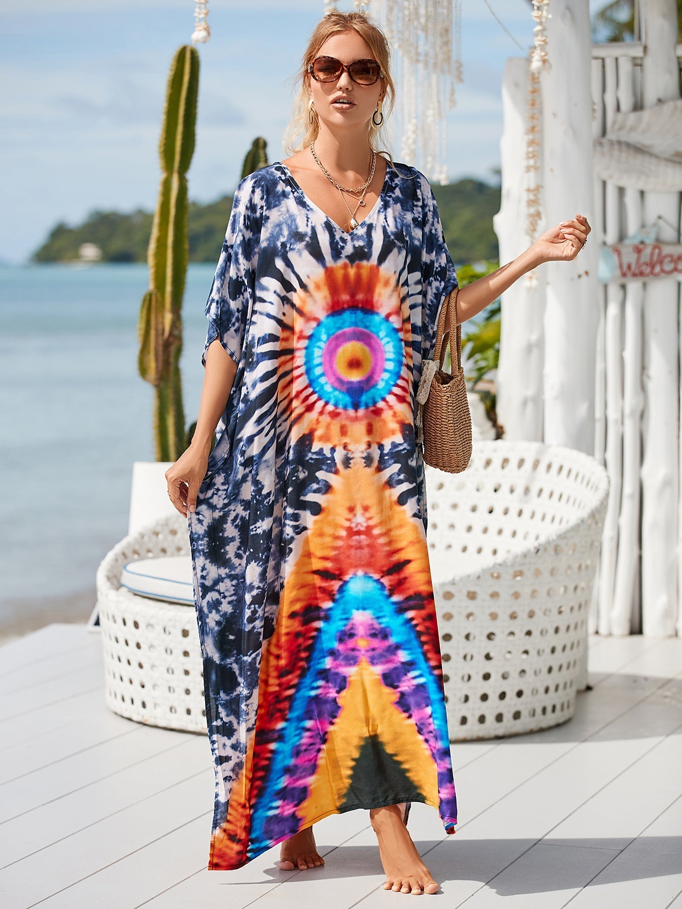 Printed Blouse Holiday Casual Beach Bikini Cover Bella Mia