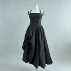 Elegant Retro Halter Tube Top Maxi Dress Waist Slimming Three Dimensional Floral Dress Women Bella Mia