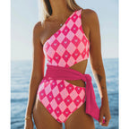 One Piece Swimsuit Women One Shoulder Tube Top Hollow Out Cutout Bikini High Waist Strap Swimsuit Bella Mia