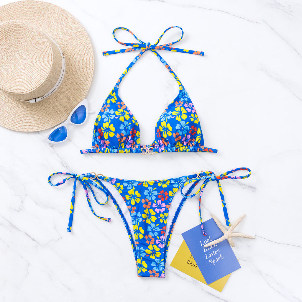 Bikini Triangle Cup Lace up Sexy Halter Bikini Swimsuit Swimwear Tie Bella Mia