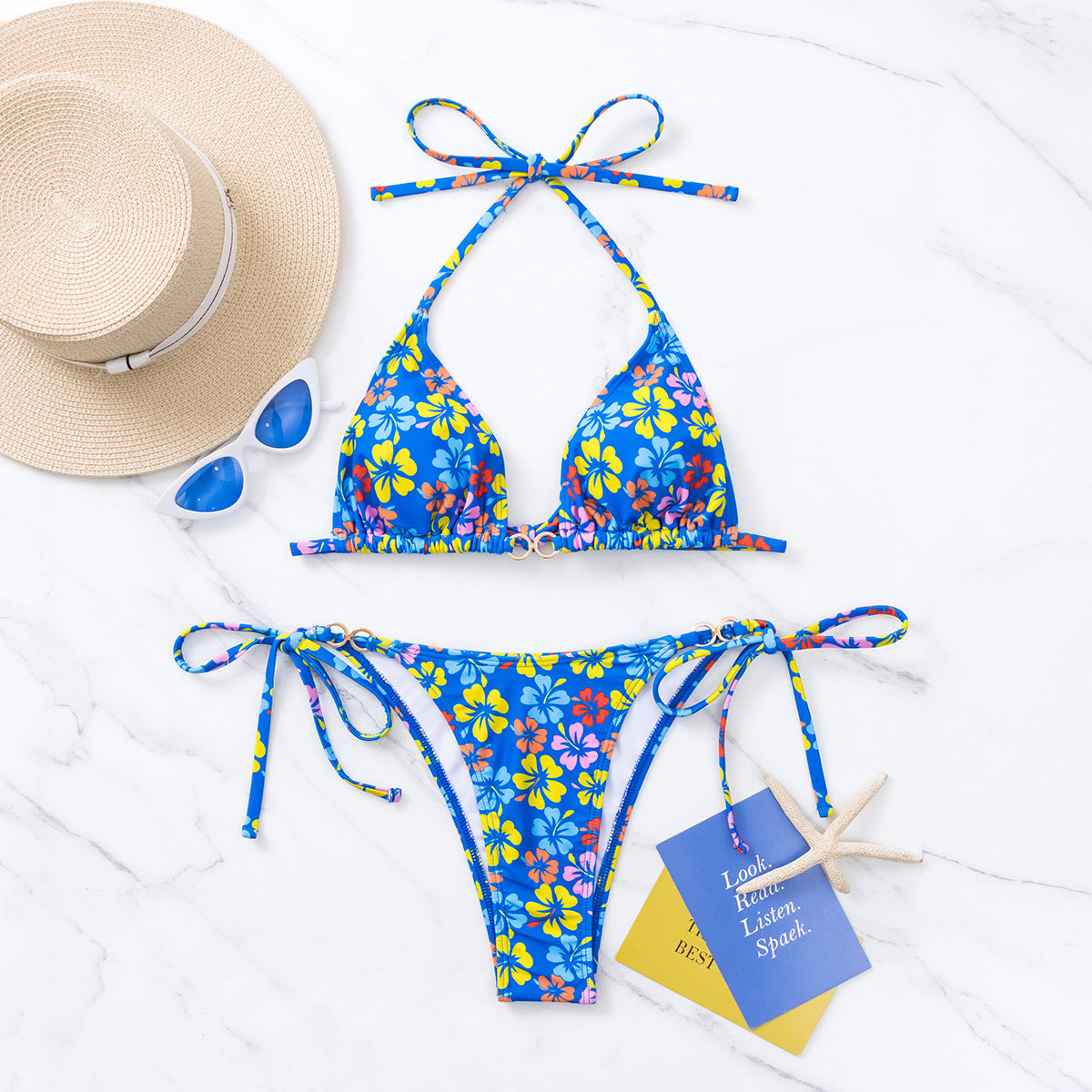 Bikini Triangle Cup Lace up Sexy Halter Bikini Swimsuit Swimwear Tie Bella Mia