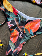 Bikini Digital Printed Sexy Lace Up Halterneck Triangle Split Swimsuit Women Bella Mia