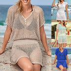 Beach Dress Beach Blouse Hollow Out Cutout Crocheted Knitted Dress Bella Mia