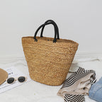 Large Capacity Straw Bag All Match Simple Portable Natural Grass Hand Woven Bag Women Vacation Beach Bag Bella Mia