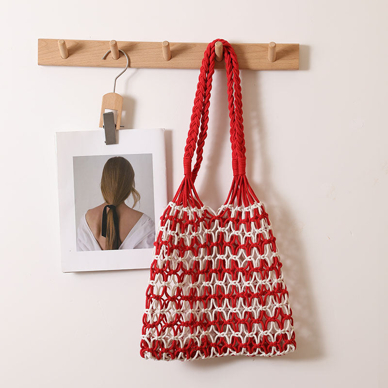 Summer Straw Woven Bag With Lace Up Pattern Suitable For Women Beach Vacation Beach Bag Bella Mia